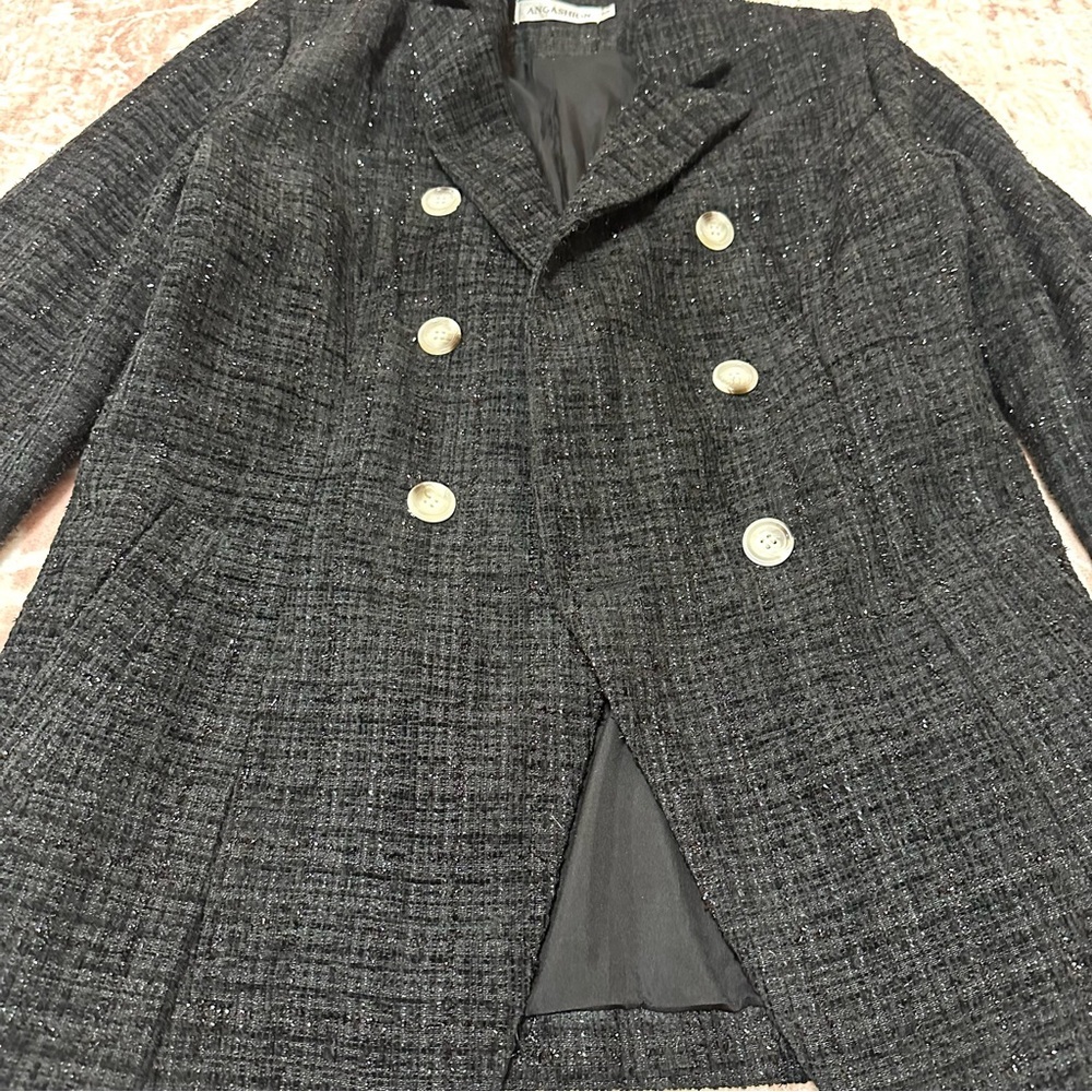 Tweed Double Breasted Blazer Jacket - Picture 3 of 12